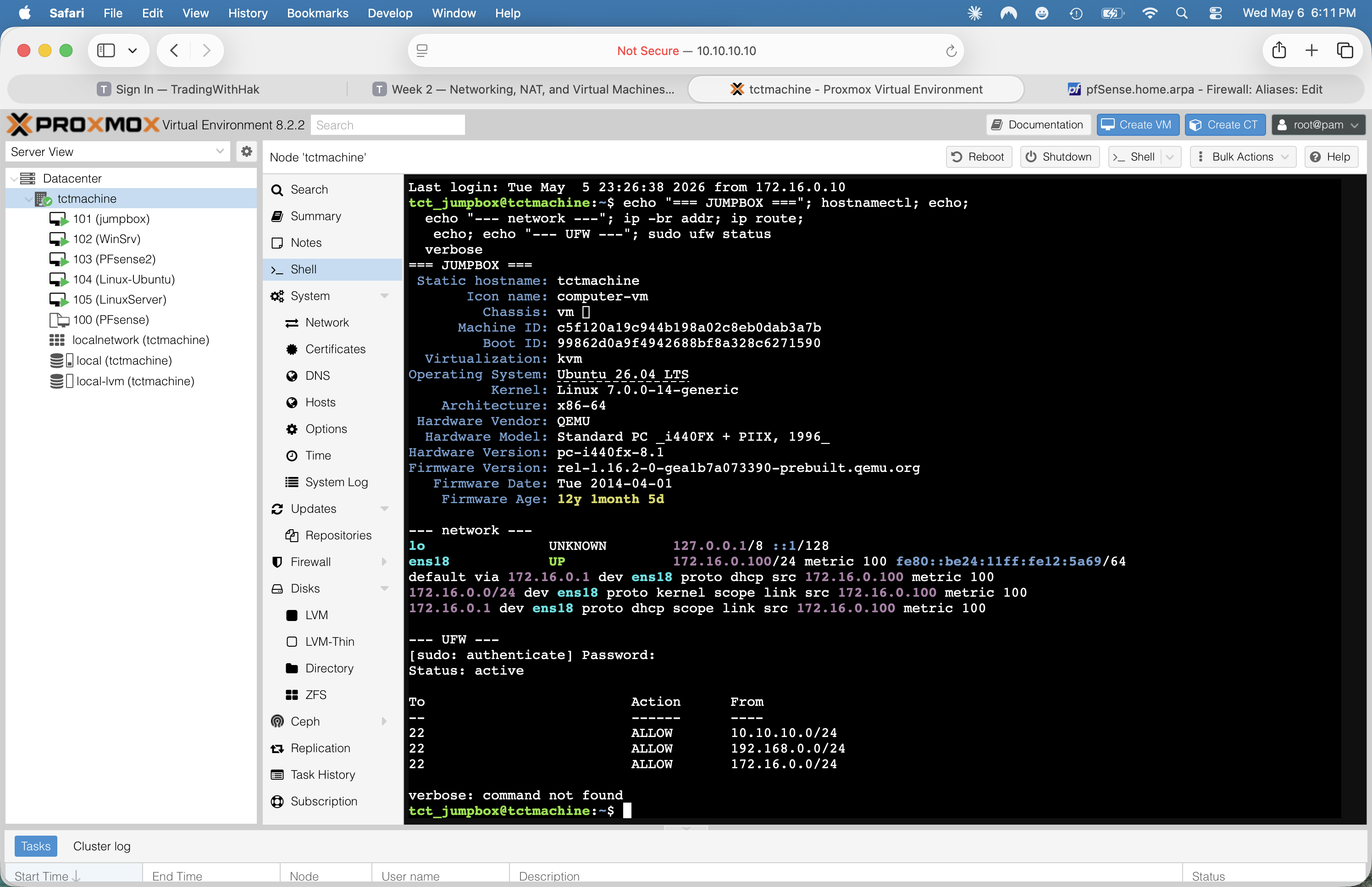jumpbox network + UFW